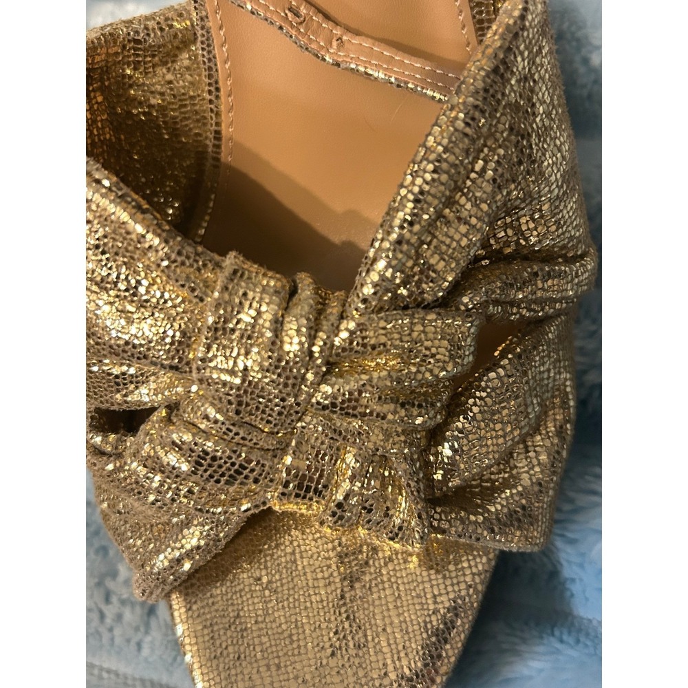 Sam Edelman Gold Bow Heeled Sandals | Metallic Evening Shoes | Size 8.5‎ - Picture 7 of 8